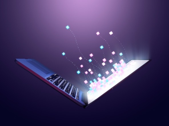 Laptop with data abstract image